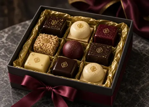 Petit fours and house sweets packed for corporate gifting